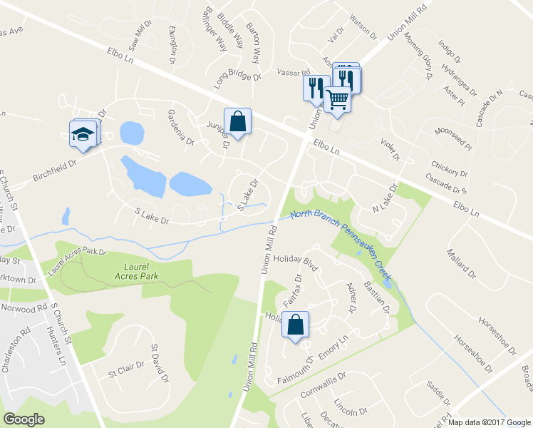 map of restaurants, bars, coffee shops, grocery stores, and more near 23 East Oleander Drive in Mount Laurel