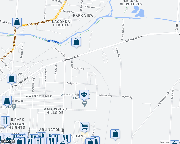 map of restaurants, bars, coffee shops, grocery stores, and more near 852 Stone Crossing Lane in Springfield