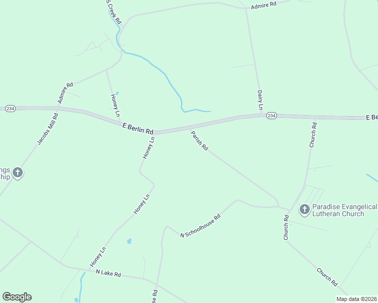 map of restaurants, bars, coffee shops, grocery stores, and more near 380 Parish Road in East Berlin