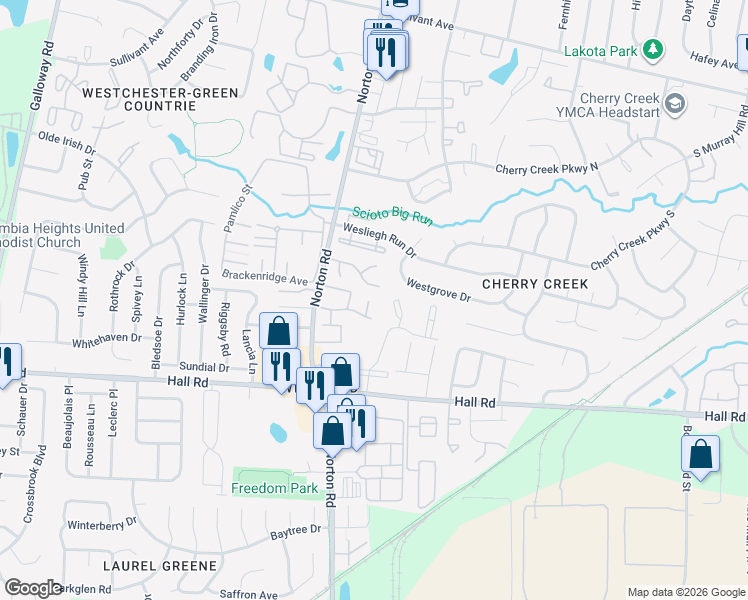 map of restaurants, bars, coffee shops, grocery stores, and more near 844 Cherlyn Court in Columbus
