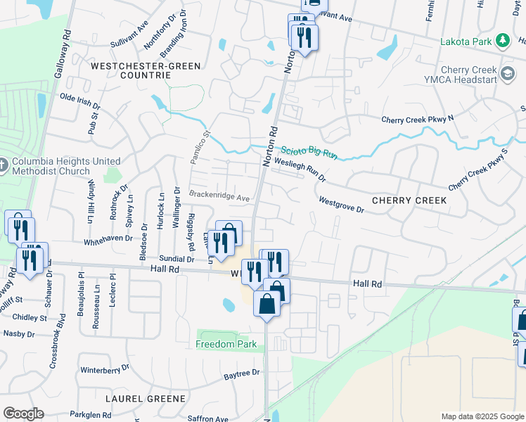 map of restaurants, bars, coffee shops, grocery stores, and more near 769 Green Brothers Boulevard in Galloway