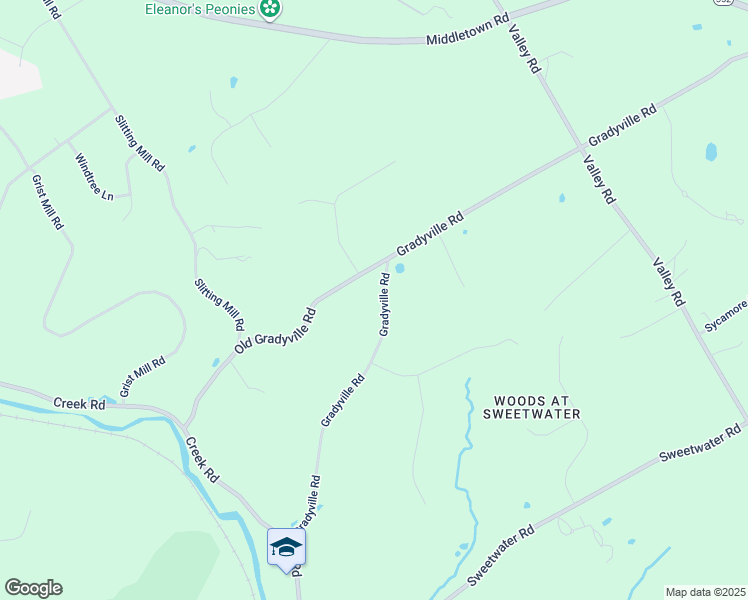 map of restaurants, bars, coffee shops, grocery stores, and more near 63 Gradyville Road in Glen Mills