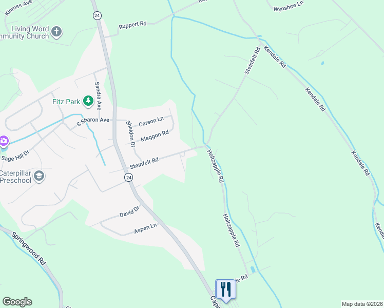 map of restaurants, bars, coffee shops, grocery stores, and more near 250 Steinfelt Rd in Red Lion