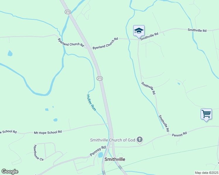 map of restaurants, bars, coffee shops, grocery stores, and more near 117 Lancaster Pike in Willow Street