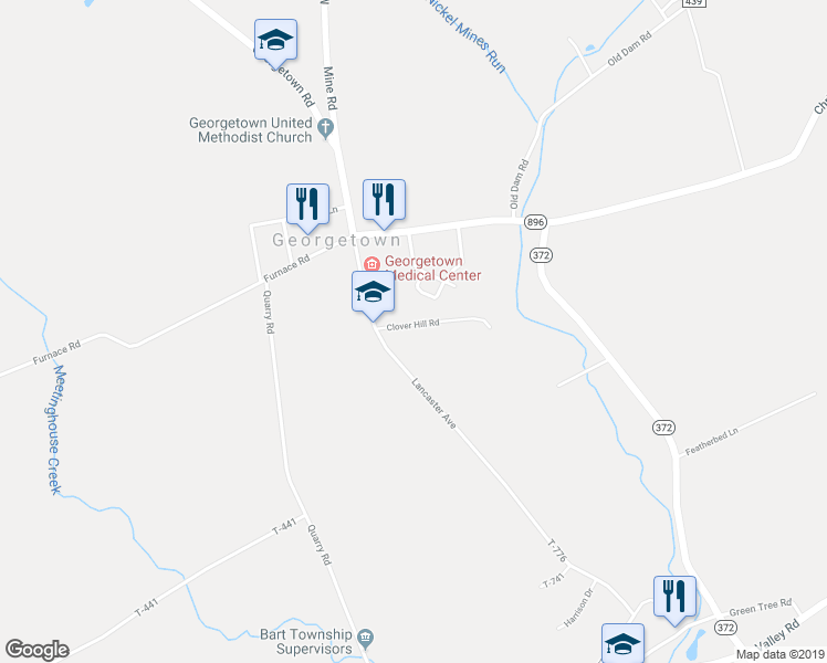 map of restaurants, bars, coffee shops, grocery stores, and more near 114 Clover Hill Road in Christiana