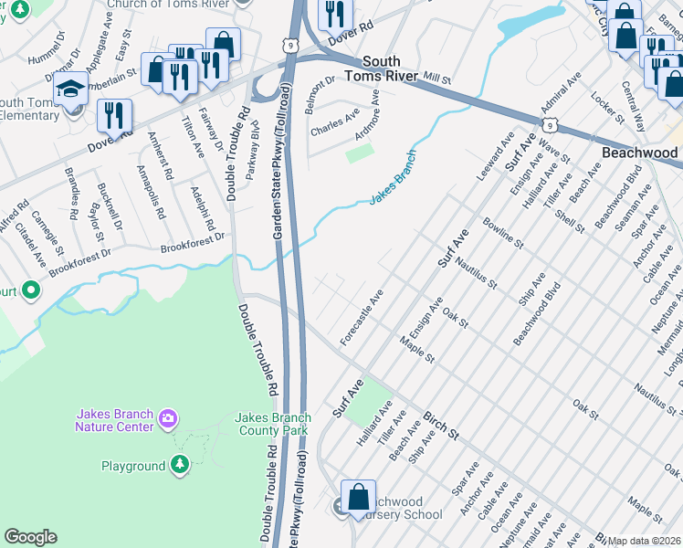 map of restaurants, bars, coffee shops, grocery stores, and more near 734 Cranberry Road in Beachwood