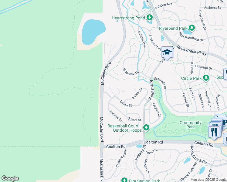 map of restaurants, bars, coffee shops, grocery stores, and more near 2066 Dailey Lane in Superior