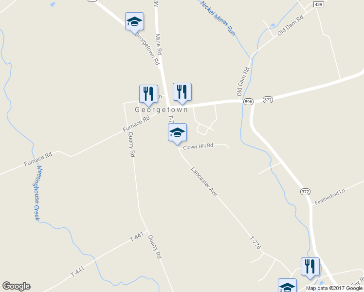 map of restaurants, bars, coffee shops, grocery stores, and more near 41 Lancaster Avenue in Christiana