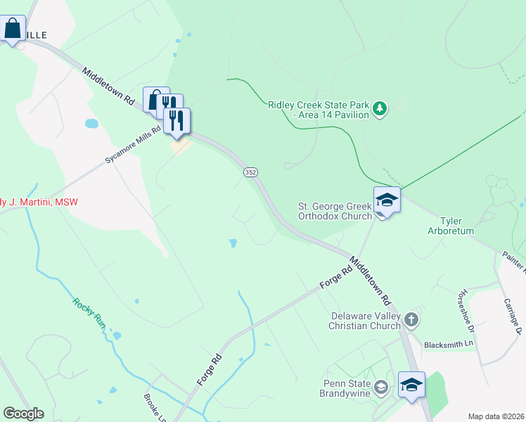 map of restaurants, bars, coffee shops, grocery stores, and more near 1015 Kingfisher Drive in Delaware County