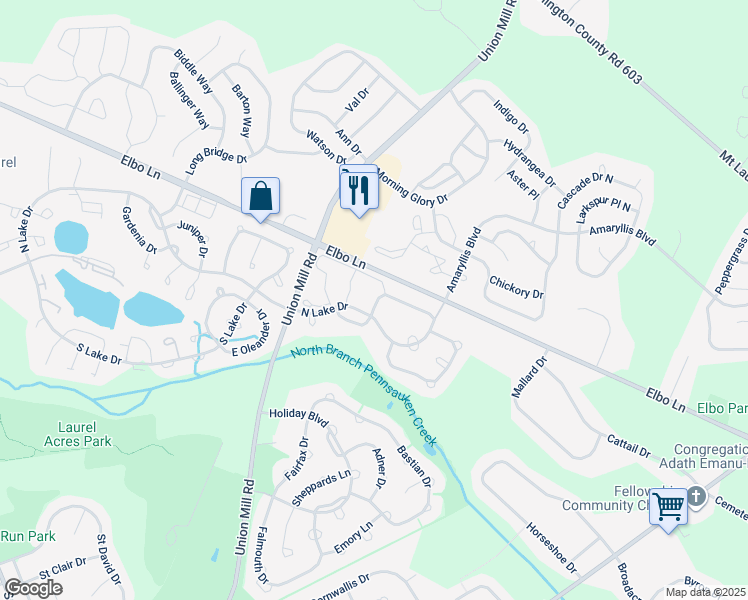 map of restaurants, bars, coffee shops, grocery stores, and more near 124 West Berwin Way in Mount Laurel