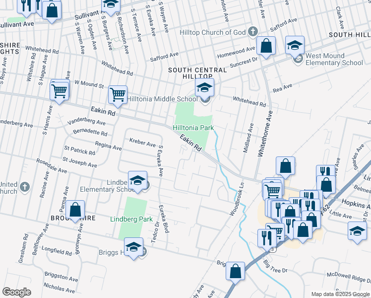 map of restaurants, bars, coffee shops, grocery stores, and more near 1000 Brooks End Court in Columbus