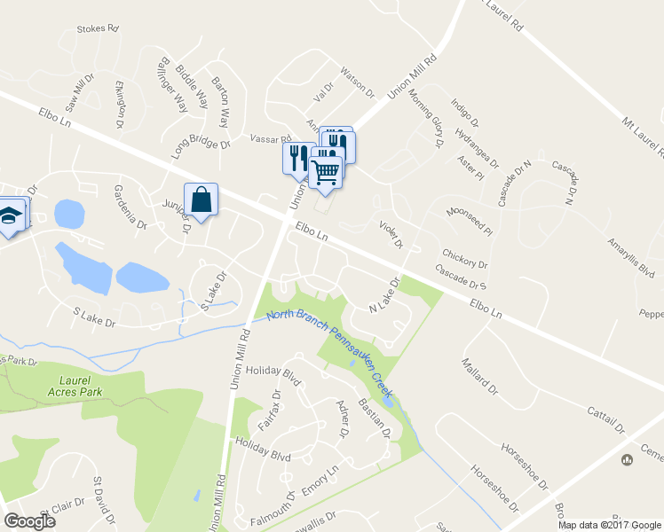 map of restaurants, bars, coffee shops, grocery stores, and more near 124 West Berwin Way in Mount Laurel