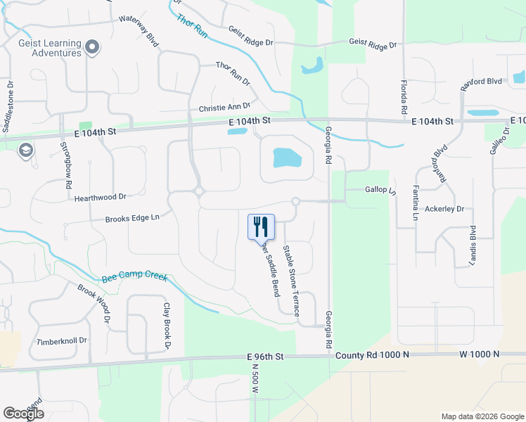 map of restaurants, bars, coffee shops, grocery stores, and more near 14782 Edgebrook Drive in Fishers