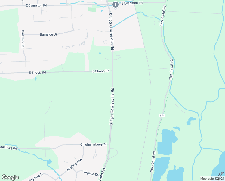 map of restaurants, bars, coffee shops, grocery stores, and more near South Tipp Cowlesville Road in Tipp City