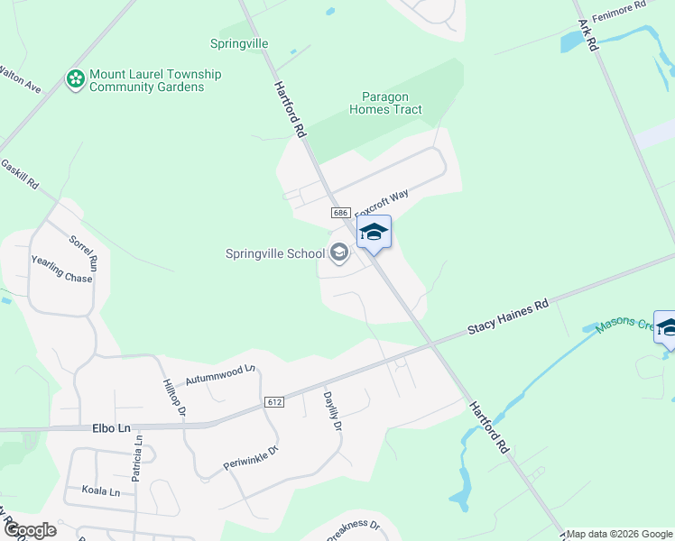 map of restaurants, bars, coffee shops, grocery stores, and more near 520 Hartford Road in Mount Laurel Township