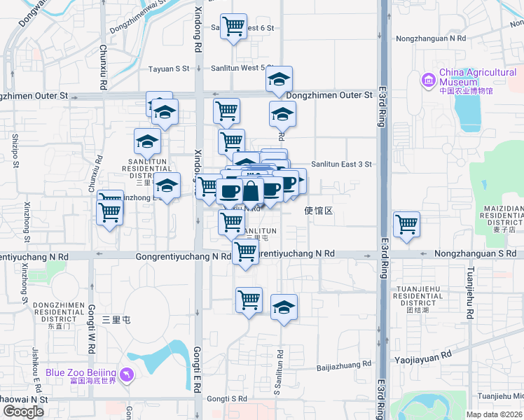 map of restaurants, bars, coffee shops, grocery stores, and more near in 