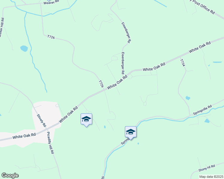 map of restaurants, bars, coffee shops, grocery stores, and more near 2411 White Oak Road in Strasburg