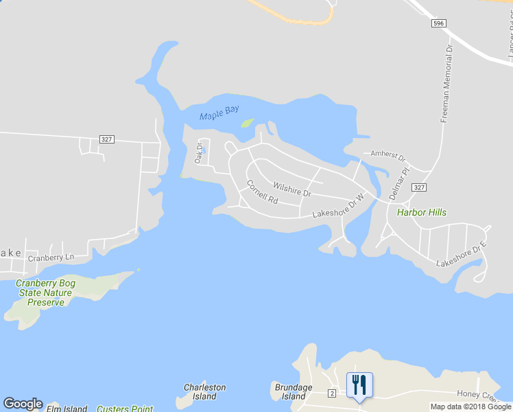 map of restaurants, bars, coffee shops, grocery stores, and more near 398 Lakeshore Drive West in Hebron