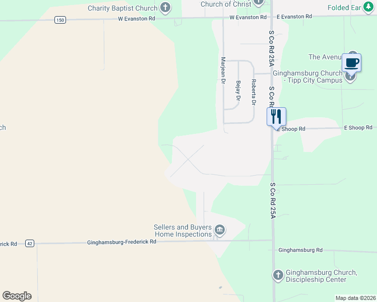 map of restaurants, bars, coffee shops, grocery stores, and more near 7060 Kim Circle North in Tipp City