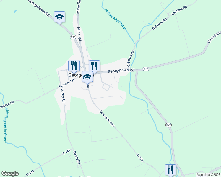 map of restaurants, bars, coffee shops, grocery stores, and more near 17 Jasper Lane in Christiana