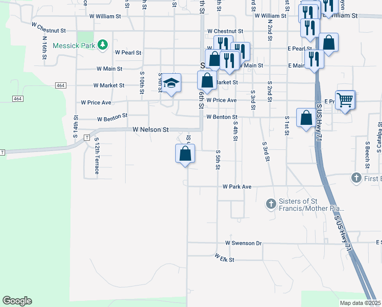 map of restaurants, bars, coffee shops, grocery stores, and more near 601 South 7th Street in Savannah