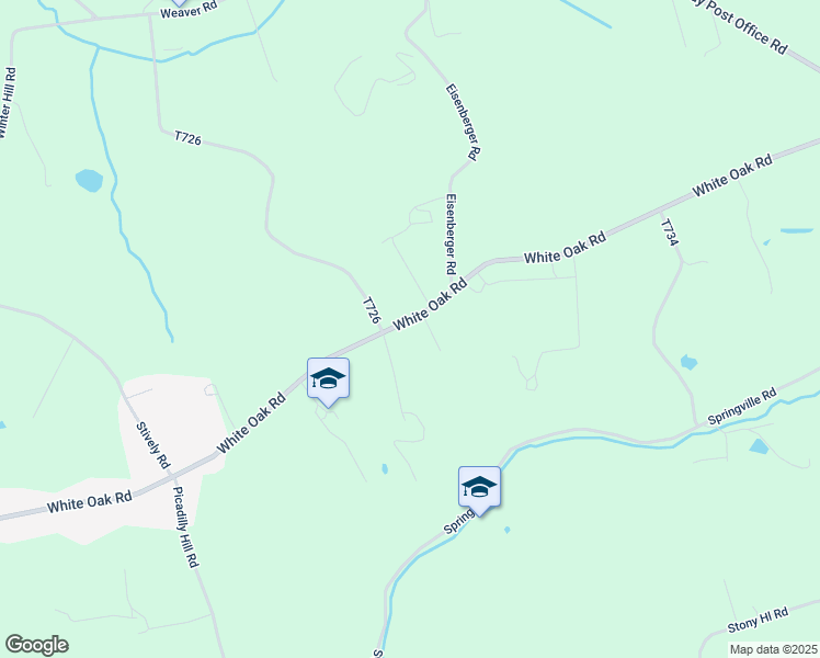 map of restaurants, bars, coffee shops, grocery stores, and more near 2411 White Oak Road in Strasburg