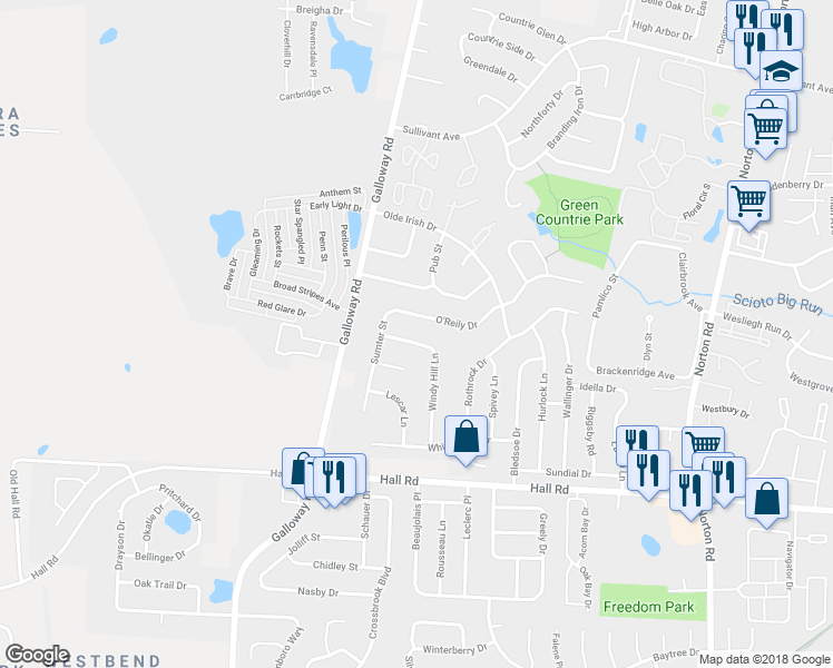 map of restaurants, bars, coffee shops, grocery stores, and more near 730 Windy Hill Lane in Galloway