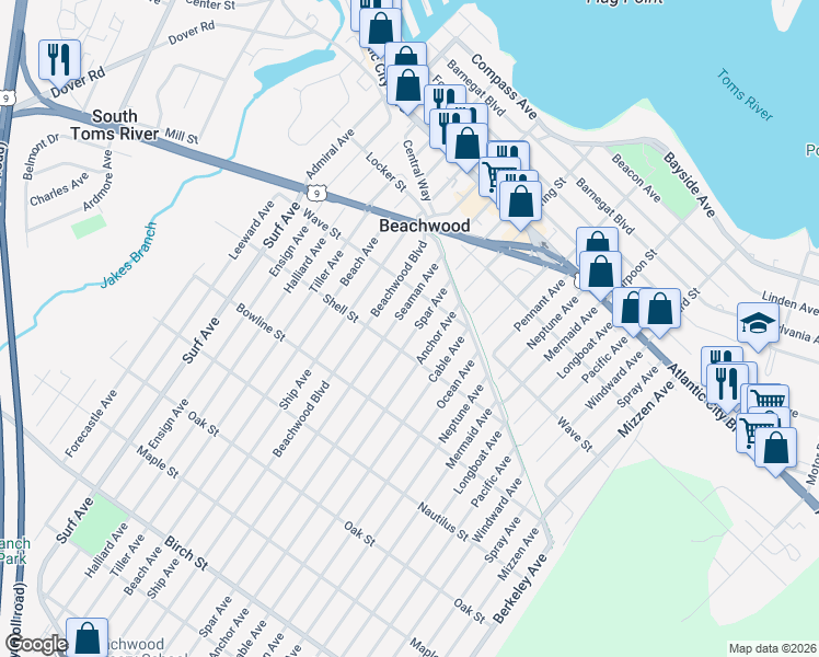 map of restaurants, bars, coffee shops, grocery stores, and more near 332 Spar Avenue in Beachwood