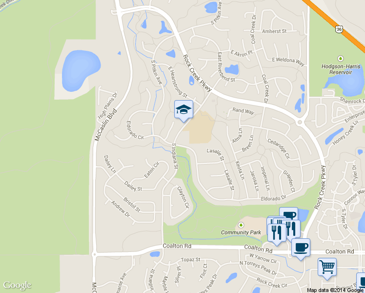map of restaurants, bars, coffee shops, grocery stores, and more near 792 Eldorado Drive in Superior