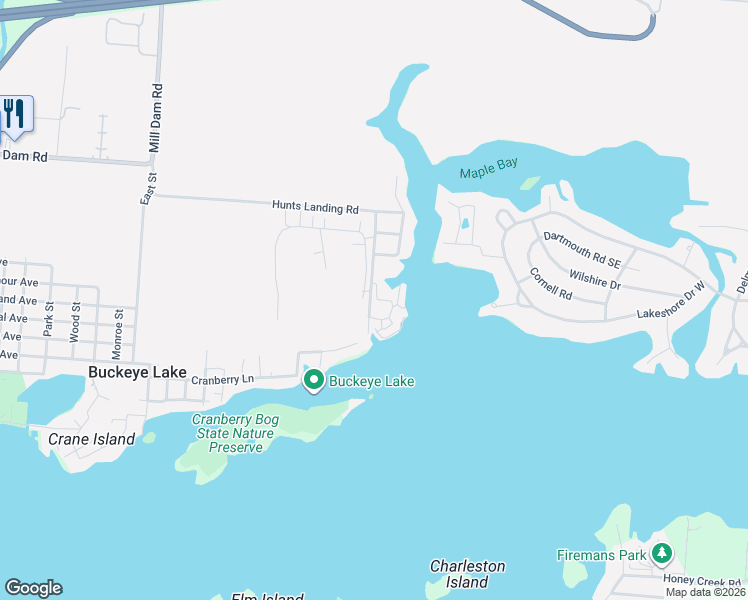 map of restaurants, bars, coffee shops, grocery stores, and more near 4395 Hunts Landing Road in Hebron