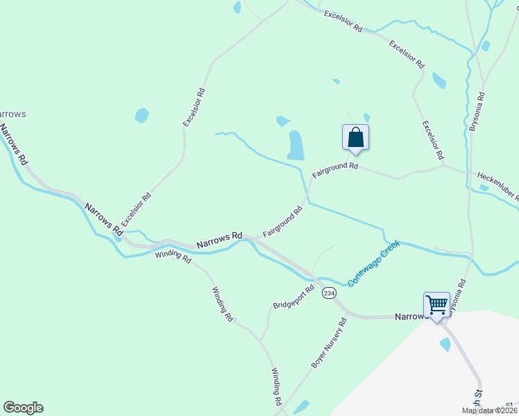 map of restaurants, bars, coffee shops, grocery stores, and more near 445 Fairground Road in Biglerville