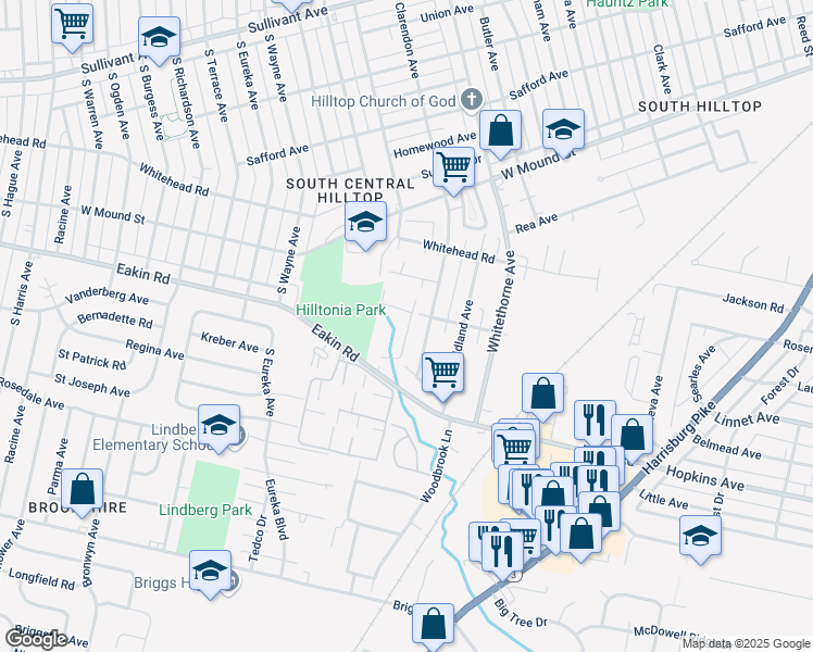 map of restaurants, bars, coffee shops, grocery stores, and more near 939 East Forest Creek Drive in Columbus