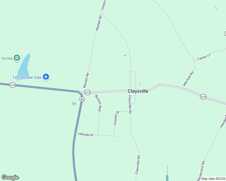 map of restaurants, bars, coffee shops, grocery stores, and more near 3918 Clay Pike Road in Claysville
