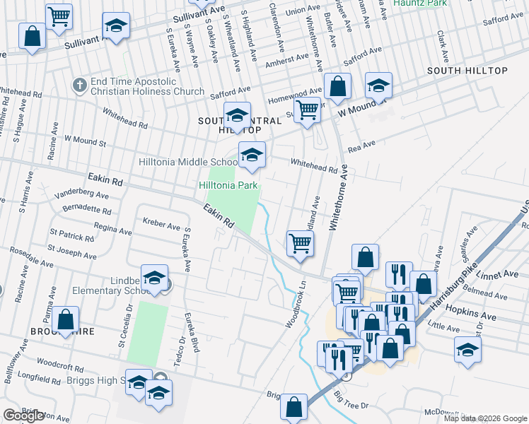 map of restaurants, bars, coffee shops, grocery stores, and more near 949 West Forest Creek Drive in Columbus