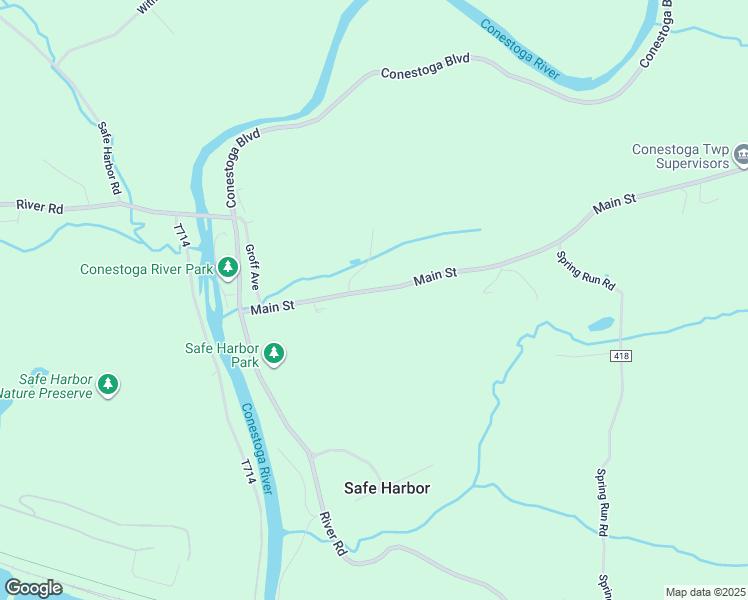 map of restaurants, bars, coffee shops, grocery stores, and more near 4430 Main Street in Conestoga