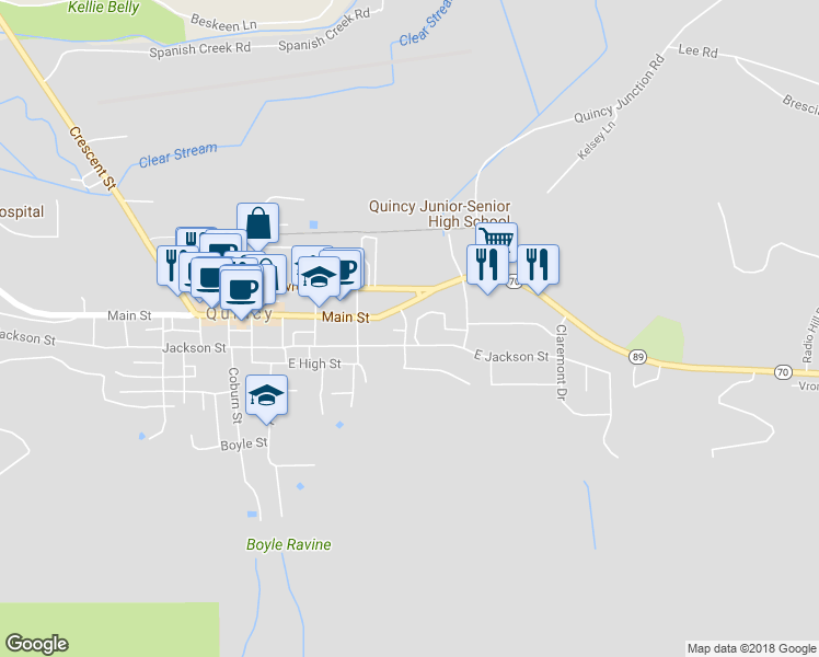 map of restaurants, bars, coffee shops, grocery stores, and more near 48 Roche Avenue in Quincy