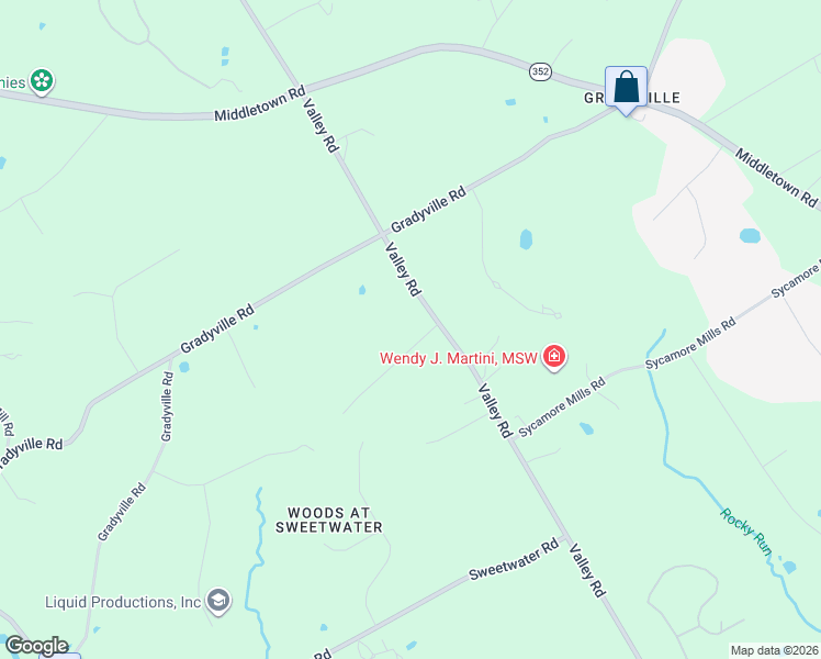 map of restaurants, bars, coffee shops, grocery stores, and more near 1-99 Yarnall Lane in Glen Mills