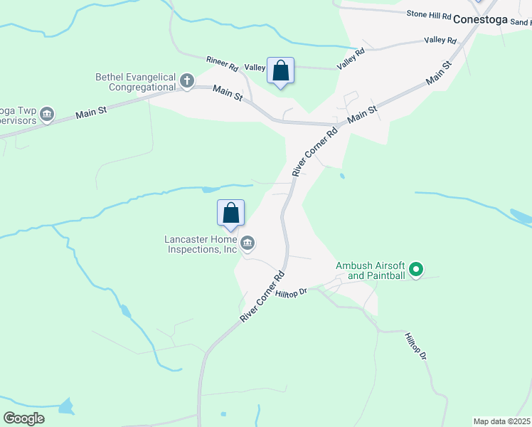map of restaurants, bars, coffee shops, grocery stores, and more near in Conestoga