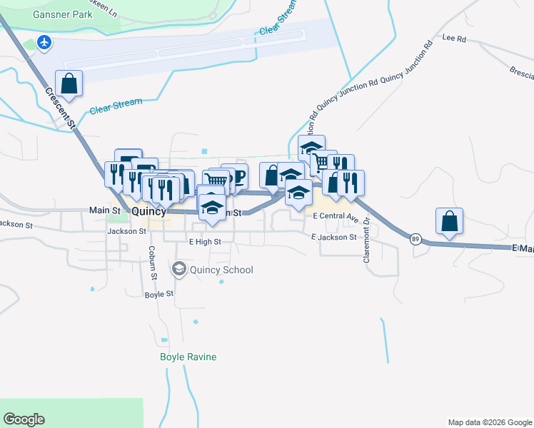 map of restaurants, bars, coffee shops, grocery stores, and more near 48 Roche Avenue in Quincy