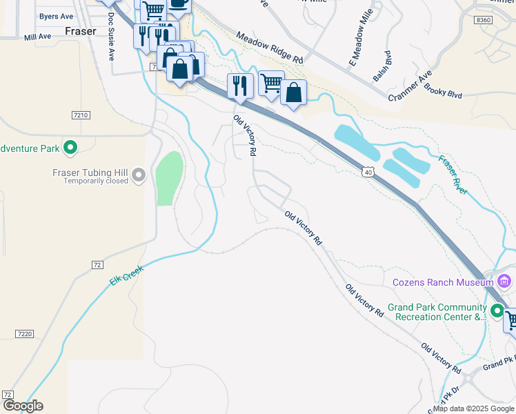 map of restaurants, bars, coffee shops, grocery stores, and more near 194 Cozens Pointe Circle in Fraser