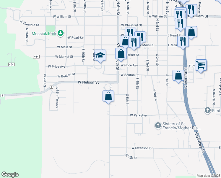 map of restaurants, bars, coffee shops, grocery stores, and more near 601 South 7th Street in Savannah
