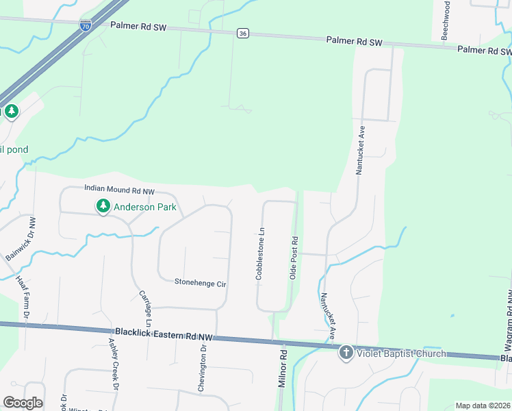 map of restaurants, bars, coffee shops, grocery stores, and more near 8620 Mohawk Trail Northwest in Pickerington