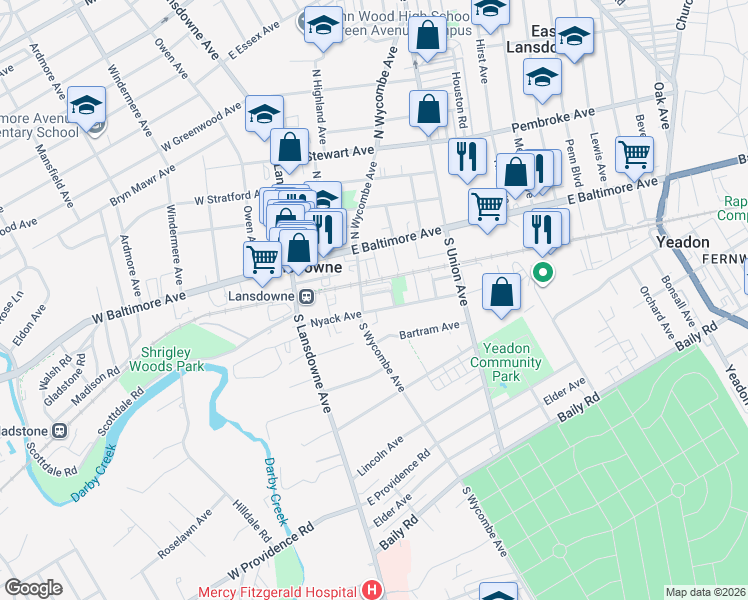 map of restaurants, bars, coffee shops, grocery stores, and more near 69 Sayers Avenue in Lansdowne