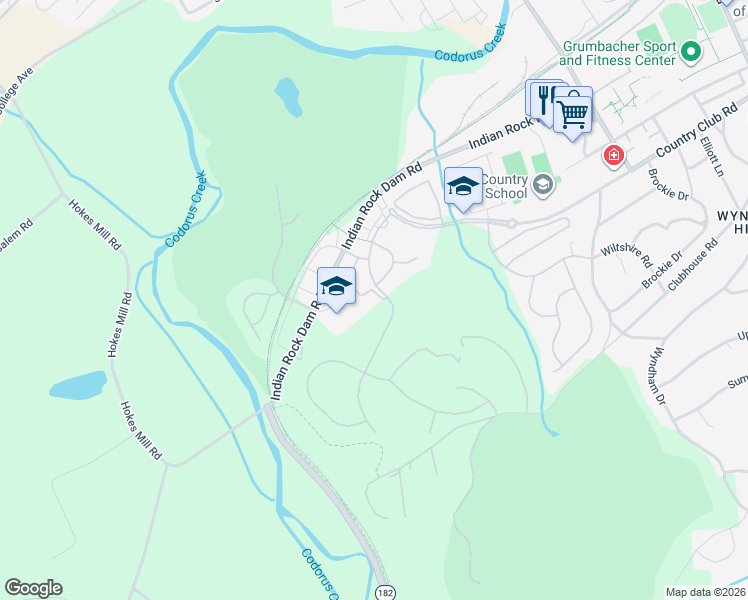 map of restaurants, bars, coffee shops, grocery stores, and more near 1133 Greenleigh Drive in York