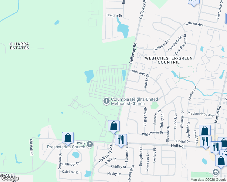 map of restaurants, bars, coffee shops, grocery stores, and more near 6204 Broad Stripes Avenue in Galloway