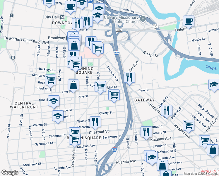 map of restaurants, bars, coffee shops, grocery stores, and more near in Camden