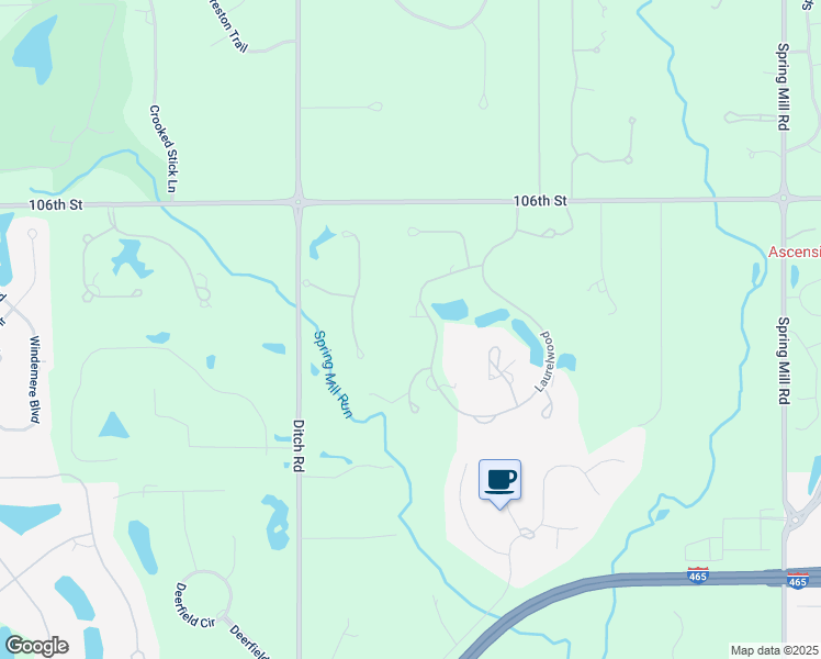map of restaurants, bars, coffee shops, grocery stores, and more near 1134 Laurelwood in Carmel