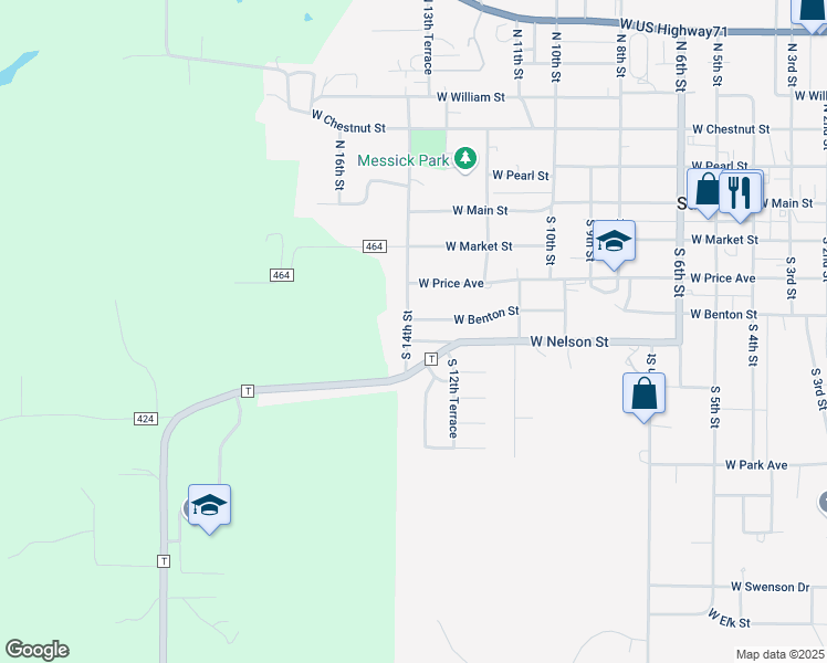 map of restaurants, bars, coffee shops, grocery stores, and more near 1308 West Benton Street in Savannah