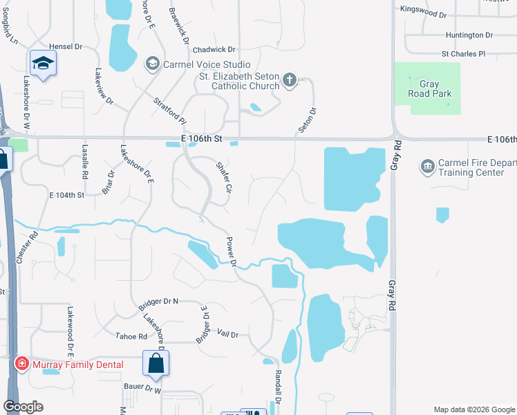 map of restaurants, bars, coffee shops, grocery stores, and more near 10458 Breckenridge Drive in Carmel