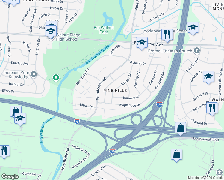 map of restaurants, bars, coffee shops, grocery stores, and more near 1926 Riverdale Road in Columbus